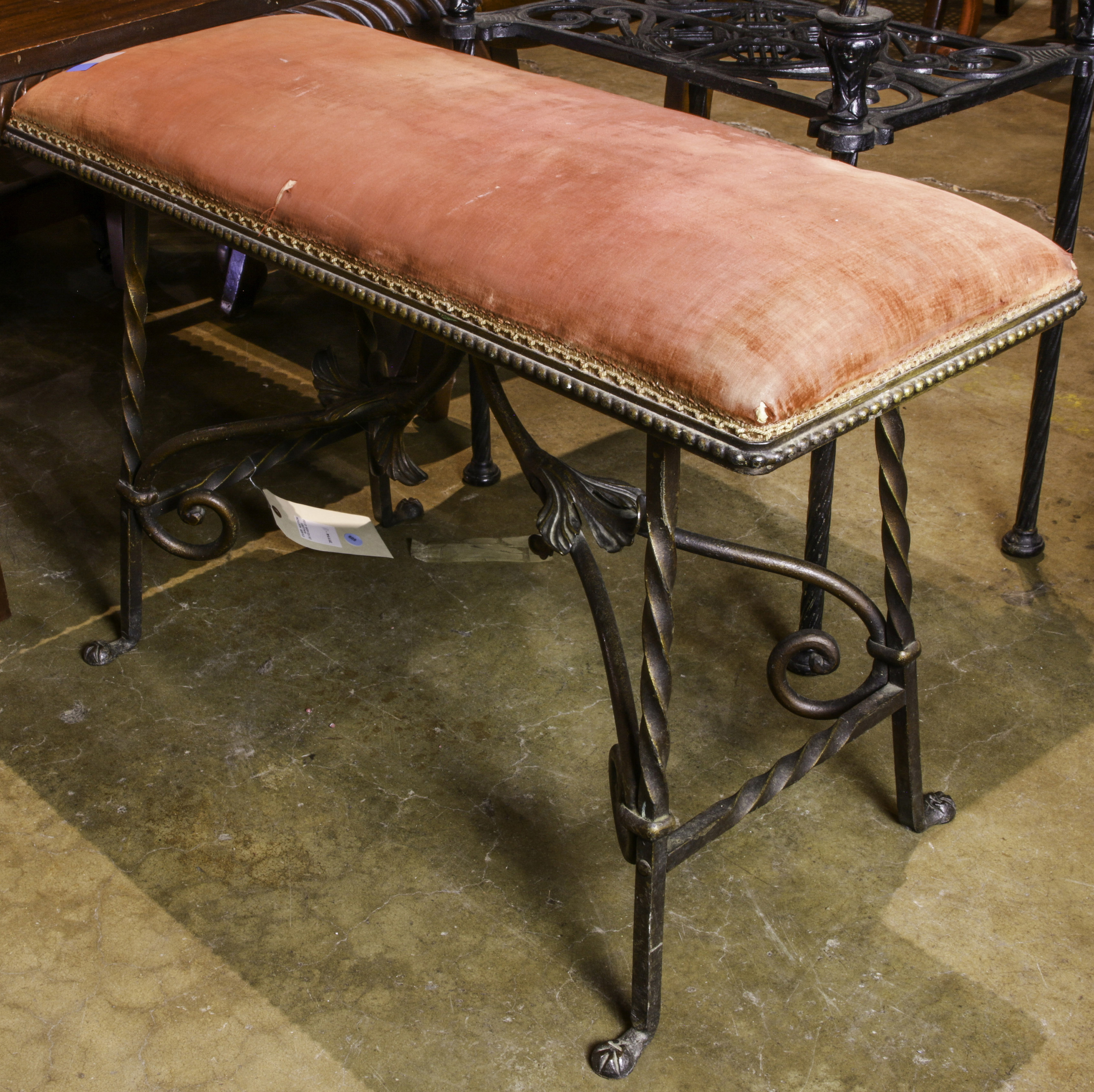 A SPANISH REVIVAL STYLE BENCH A