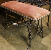 A SPANISH REVIVAL STYLE BENCH
