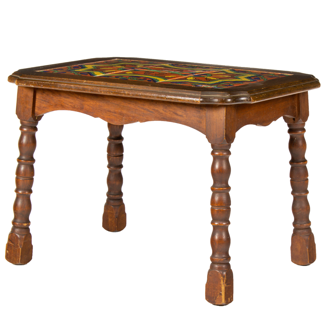 A SPANISH REVIVAL TILE TOP TABLE