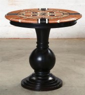 A SPECIMEN MARBLE & WOOD TABLE