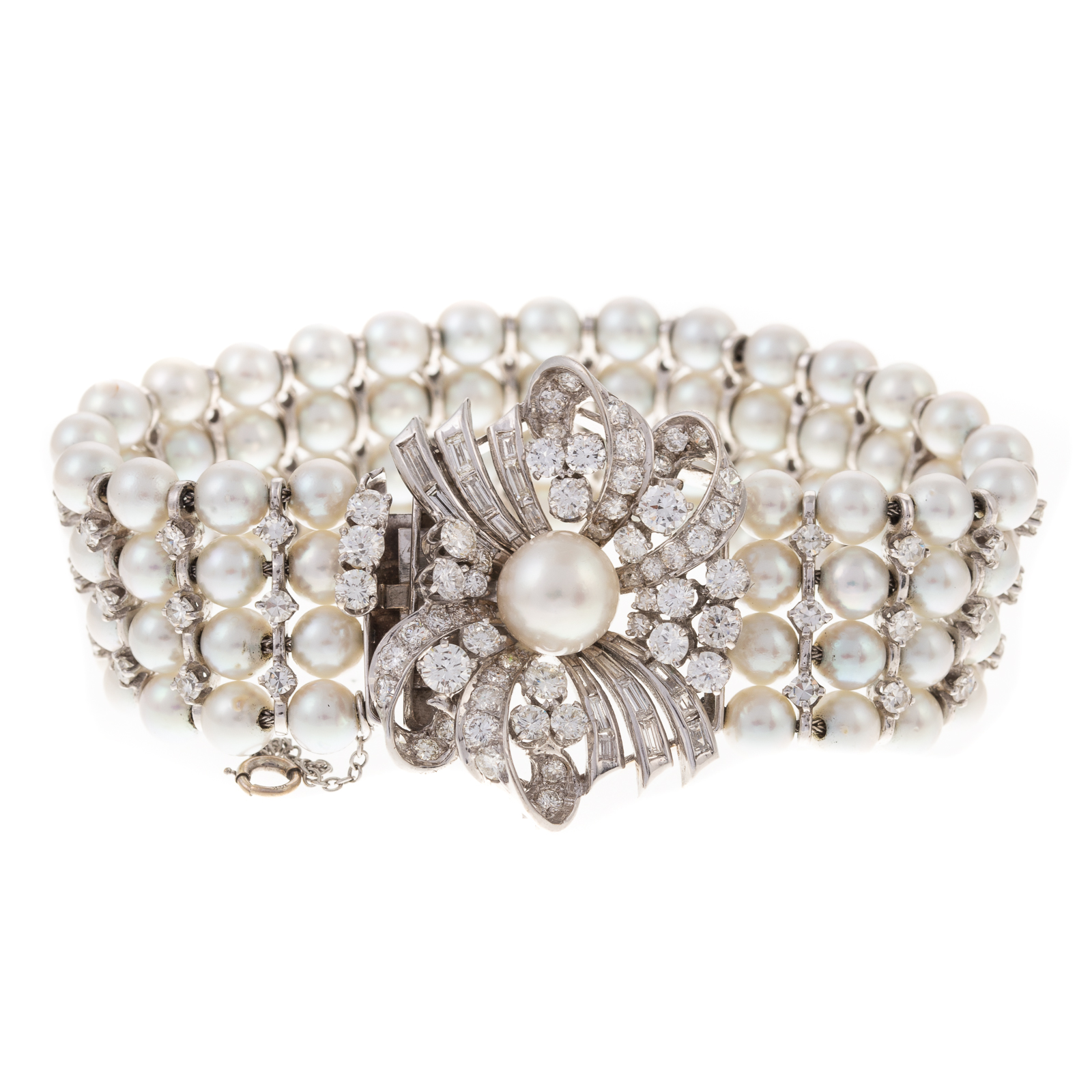 A SPECTACULAR 1950S DIAMOND & PEARL