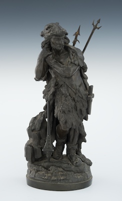 A Spelter Figure of a Hunter in