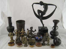 A spelter figure of a dancer a