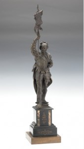 A Spelter Sculpture of a Conqu