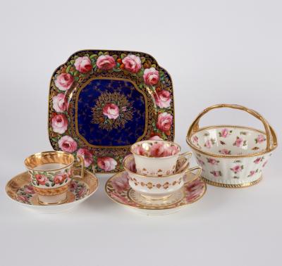 A Spode blue ground square stand