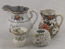 A Spode cream jug with silver