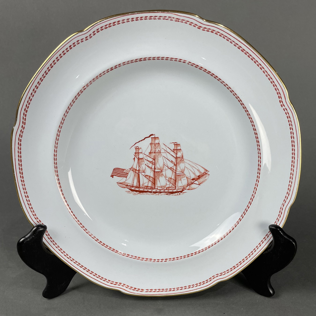 A SPODE IRONSTONE IRON RED AND GILT