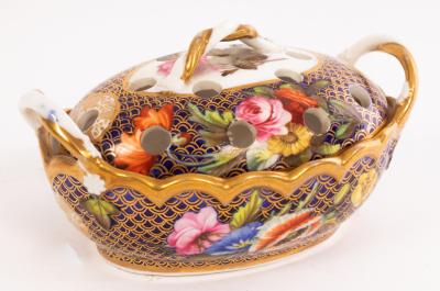 A Spode pierced oval two-handled