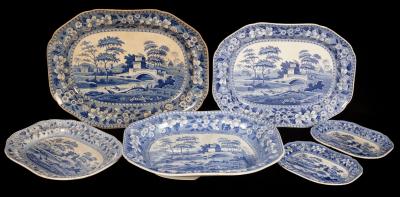 A Spode Tower pattern tree and well