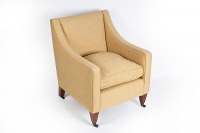 A square-shaped armchair with