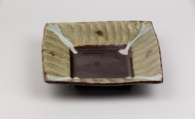A square stoneware dish, David
