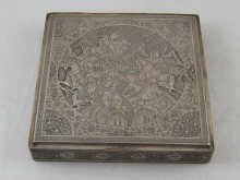 A square white metal (tests silver)