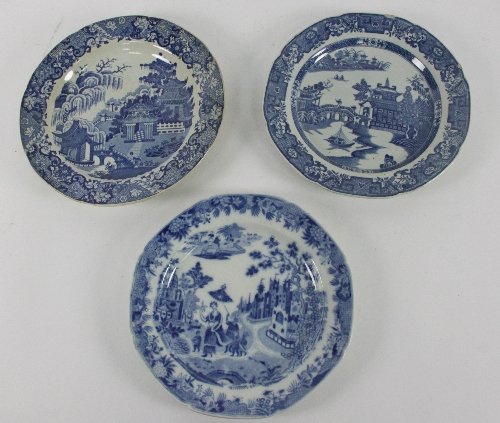 A Staffordshire blue and white