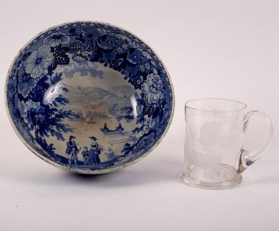 A Staffordshire blue and white