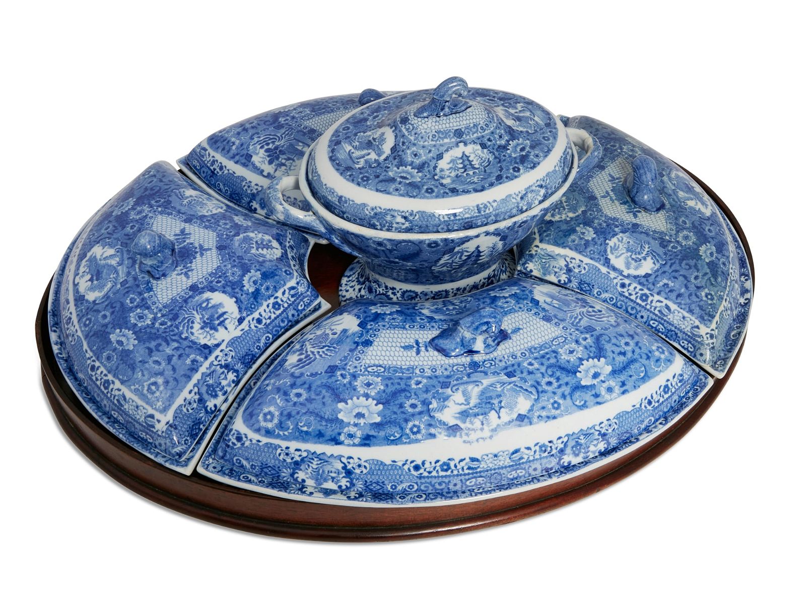 A STAFFORDSHIRE BLUE AND WHITE