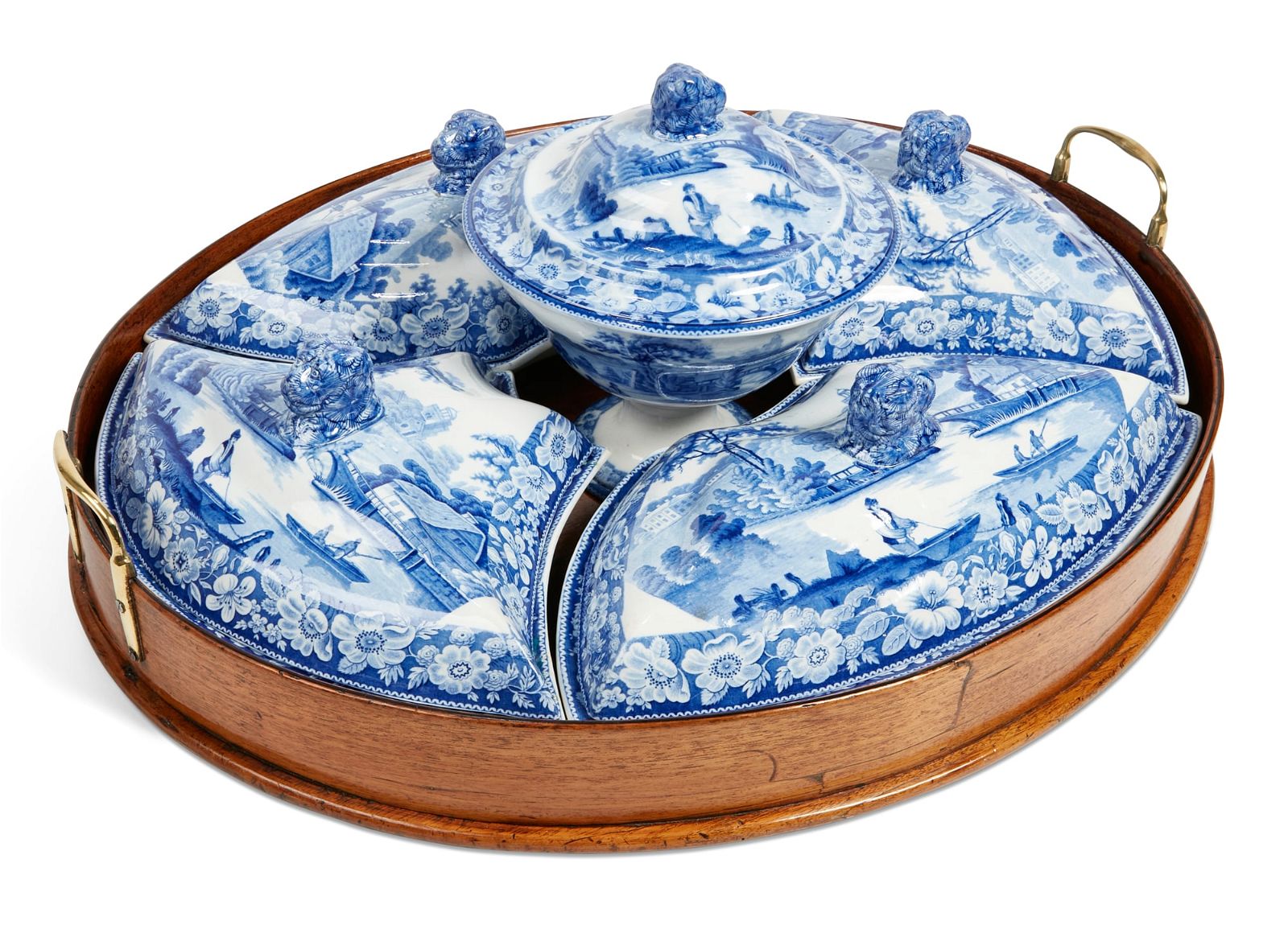 A STAFFORDSHIRE BLUE AND WHITE