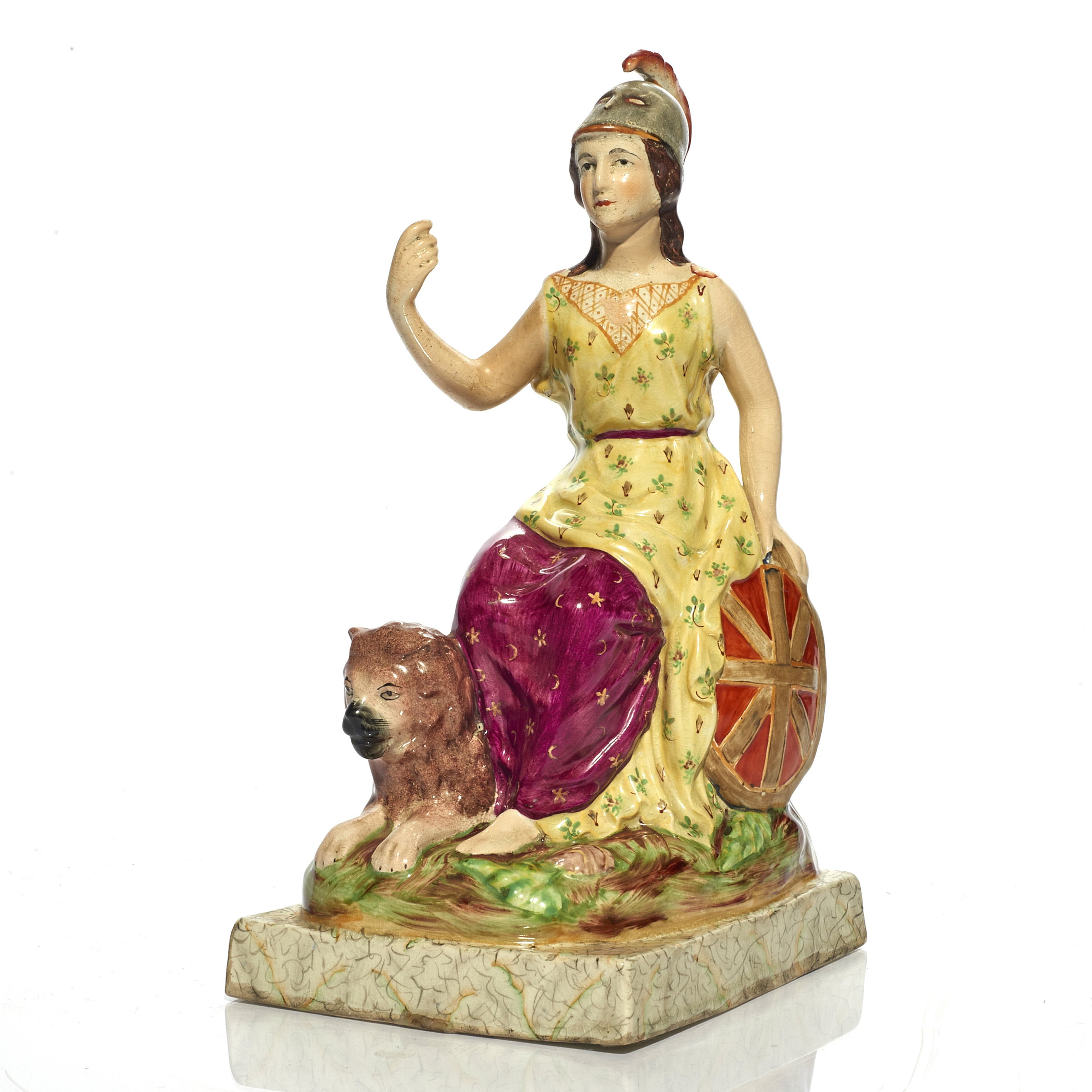 A STAFFORDSHIRE PORCELAIN FIGURAL