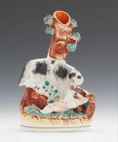 A Staffordshire Spill Vase Dog