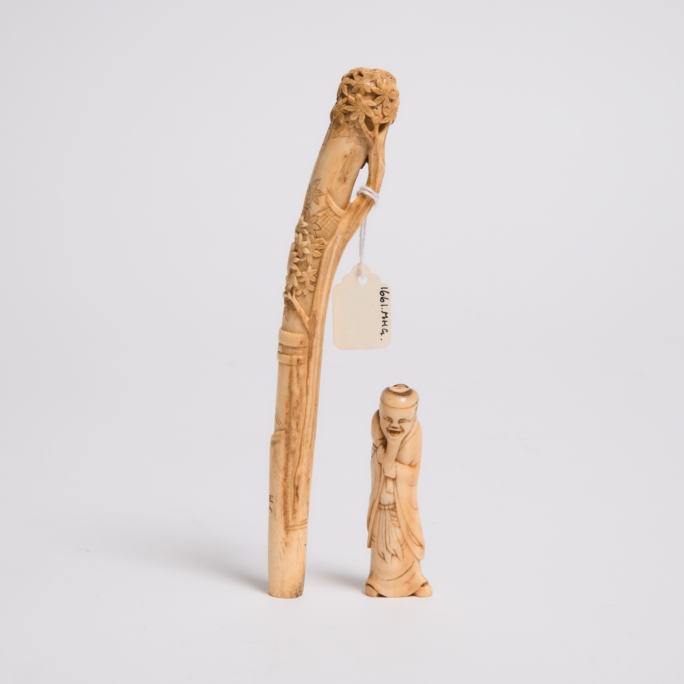 A Stag Antler Sashi Netsuke,