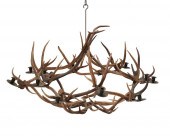 A STAG HORN DEER ANTLER CHANDE