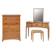 A Stag light oak two piece bed