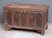 A stained and panelled pine co