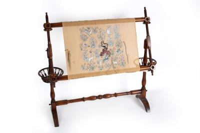 A stained beech tapestry loom