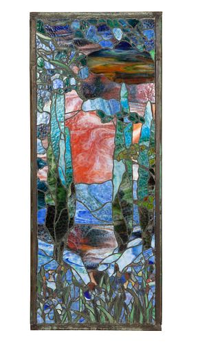 A STAINED GLASS PANEL, WATSON