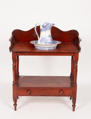 A stained washstand with