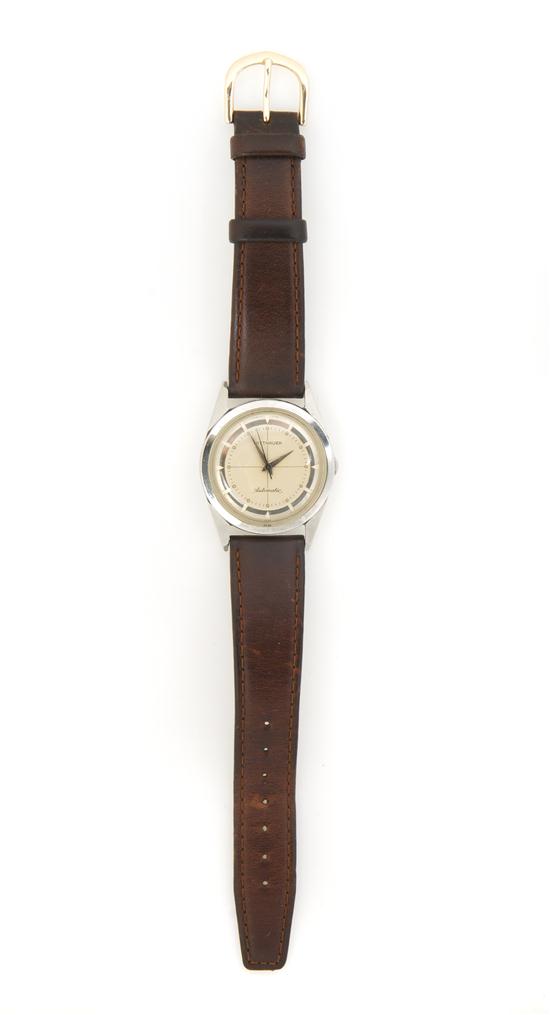 A Stainless Steel Wristwatch