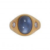 A STAR SAPPHIRE, DIAMOND AND 1