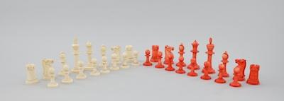 A Staunton Style Ivory Chess Set,