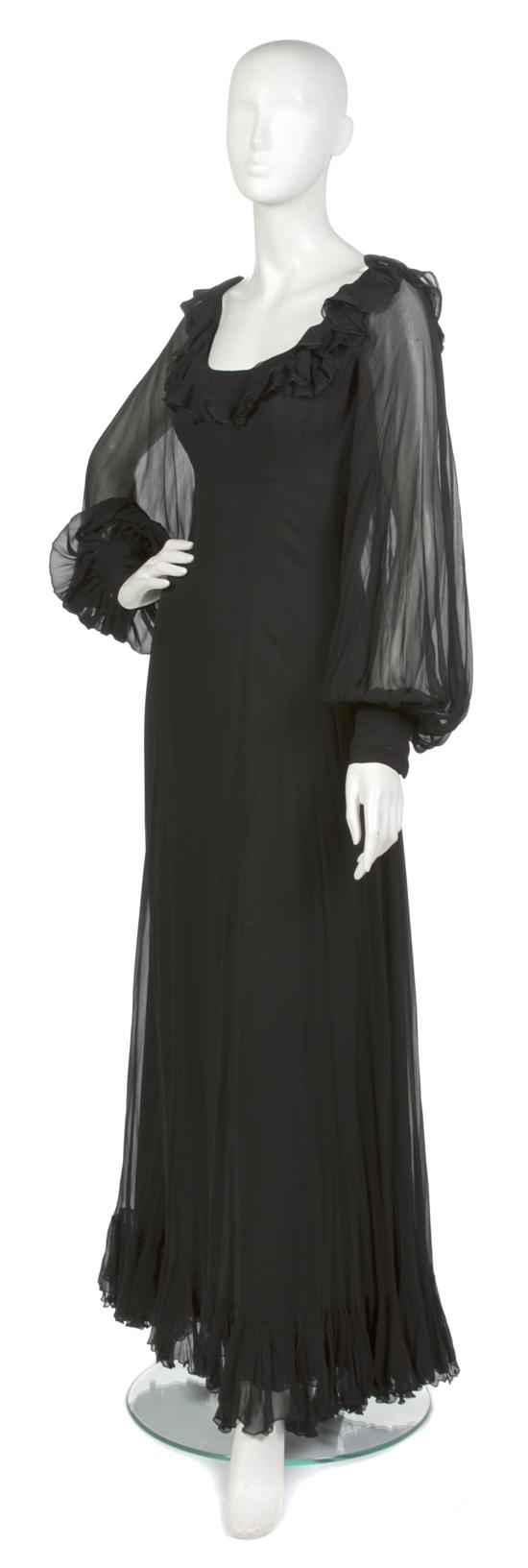 A Stavropoulos Black Chiffon
