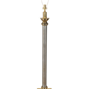 A Steel and Brass Floor Lamp 20TH