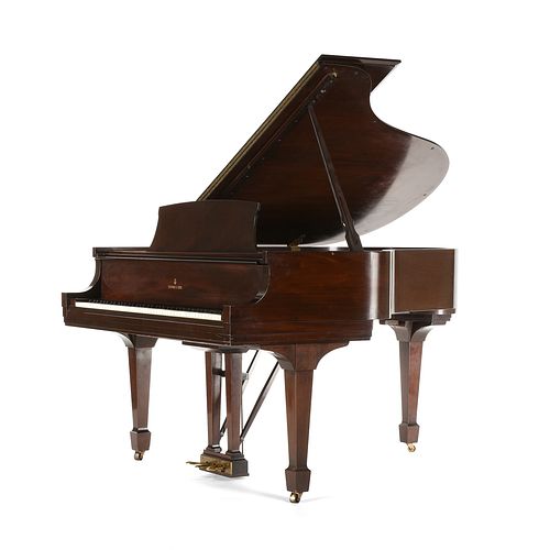 A STEINWAY WWII ERA MAHOGANY BABY