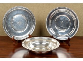 A sterling bowl with floral