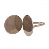 A STERLING DOUBLE DISC RING BY