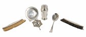 A Sterling Shaker, Spoon, Dish