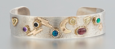 A Sterling Silver and Gold Cuff