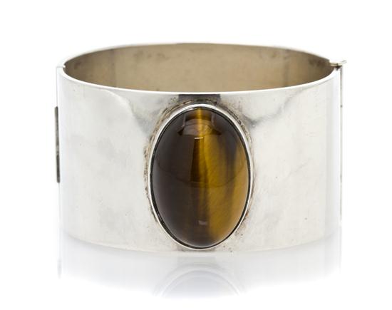 A Sterling Silver and Tiger's Eye