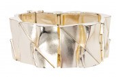 A STERLING SILVER BRACELET, 'B