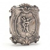 A STERLING SILVER CARD CASE BY