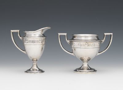 A Sterling Silver Creamer and Sugar