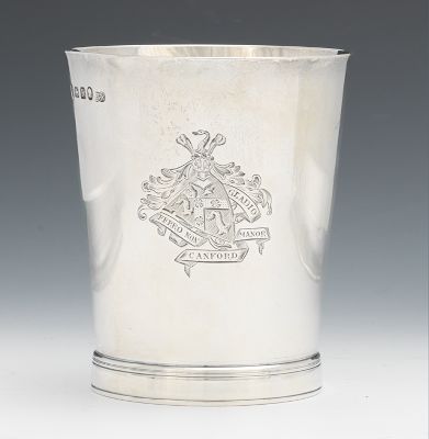 A Sterling Silver Cup Engraved with