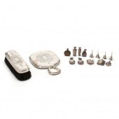 A STERLING SILVER DRESSER SET