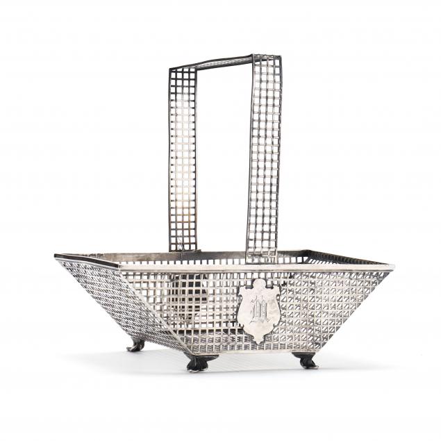 A STERLING SILVER HANDLED BASKET