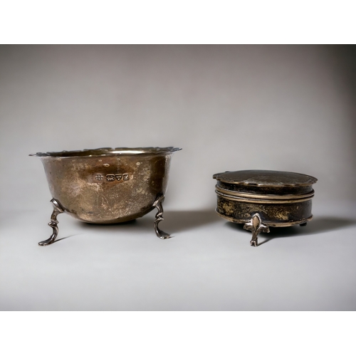 A sterling silver jewellery box and