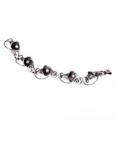 A STERLING SILVER LINK BRACELET, LA
