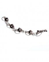 A STERLING SILVER LINK BRACELE