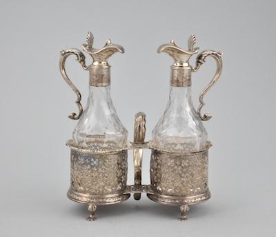 A Sterling Silver Oil and Vinegar